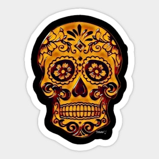 Amber Sugar Skull Sticker